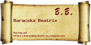 Baracska Beatrix névjegykártya
